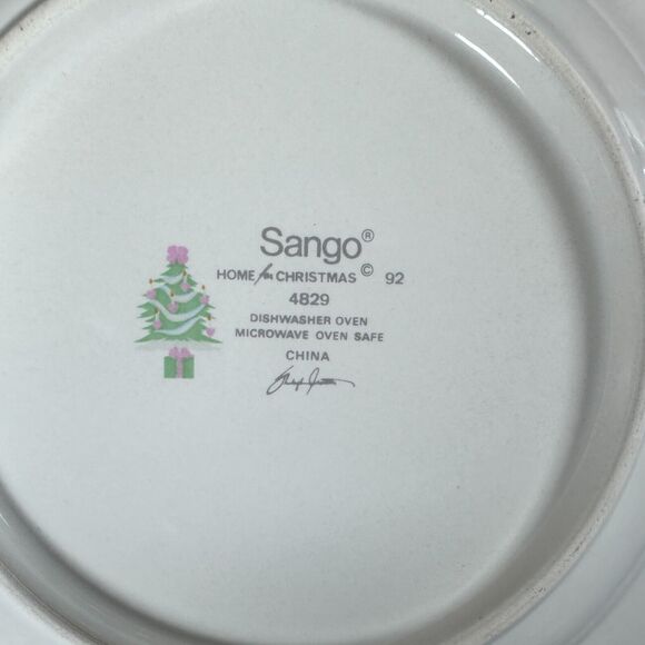 4 Sango Home For Christmas Salad/Dessert Plates lot - Picture 7 of 9